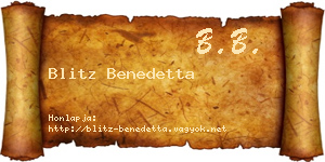 Blitz Benedetta névjegykártya
